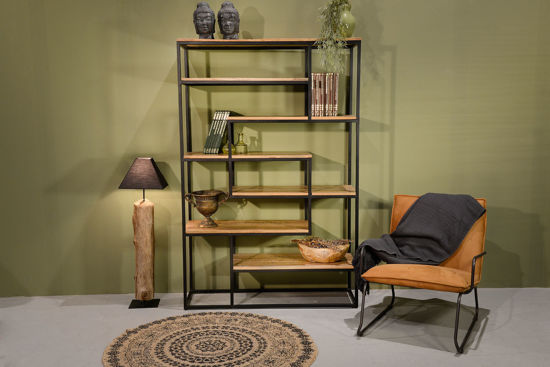 Picture of CARMIN' Tumpa Boekenkast 120 cm Zwart Mangohout