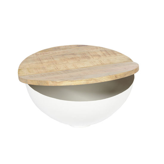 Afbeeldingen van Akron Salontafel 80 cm Wit Mangohout